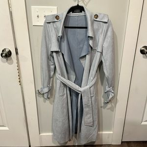 Caara size small faux suede trench coat